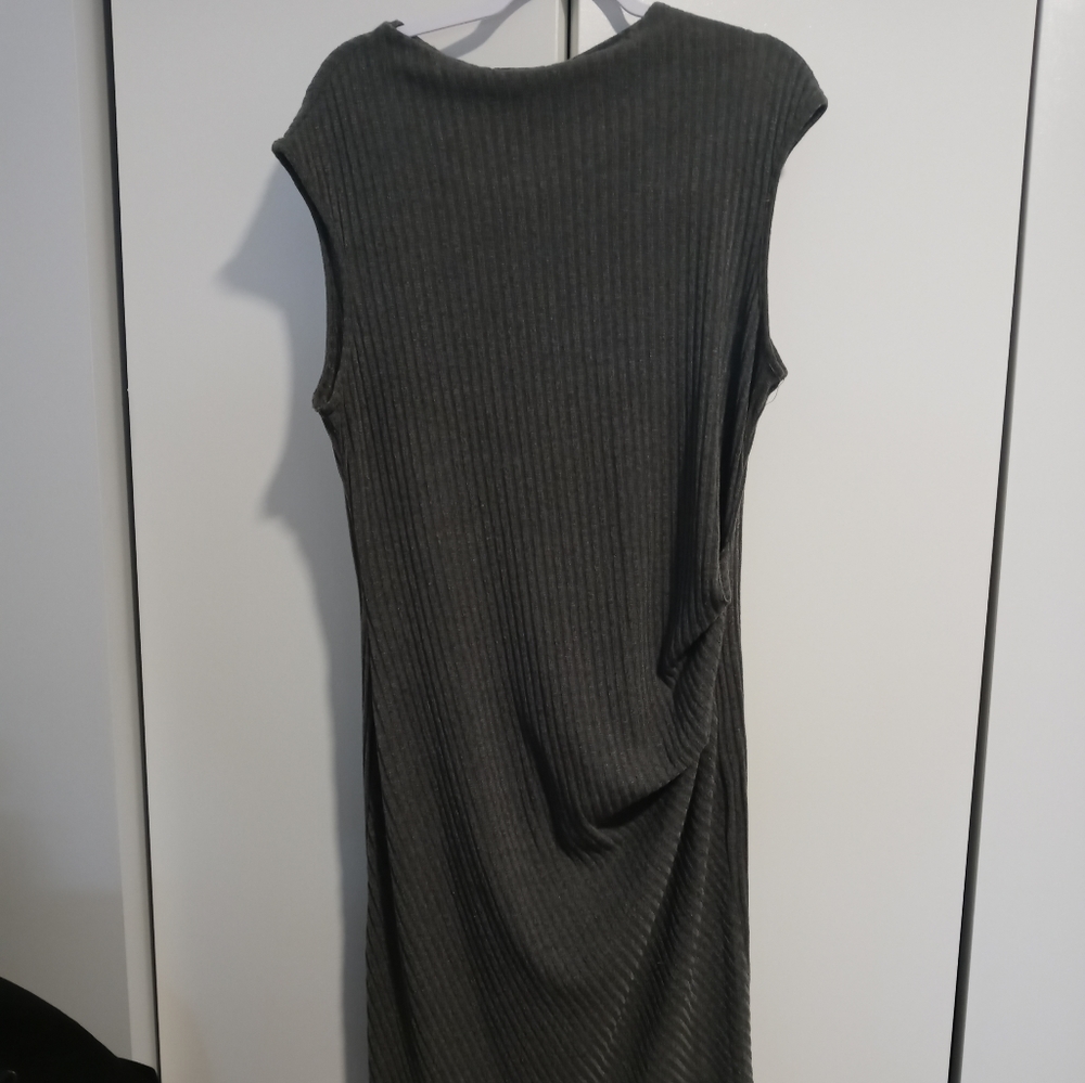 Annabelle olive colored sleek dress